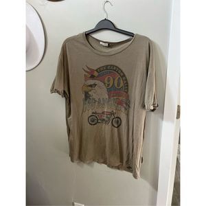 The Laundry Room Women's Camel Gold Canyon Rally Short Sleeve Graphic Tee Large